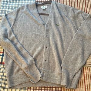 Lacoste Men's Gray Cardigan Sweater
